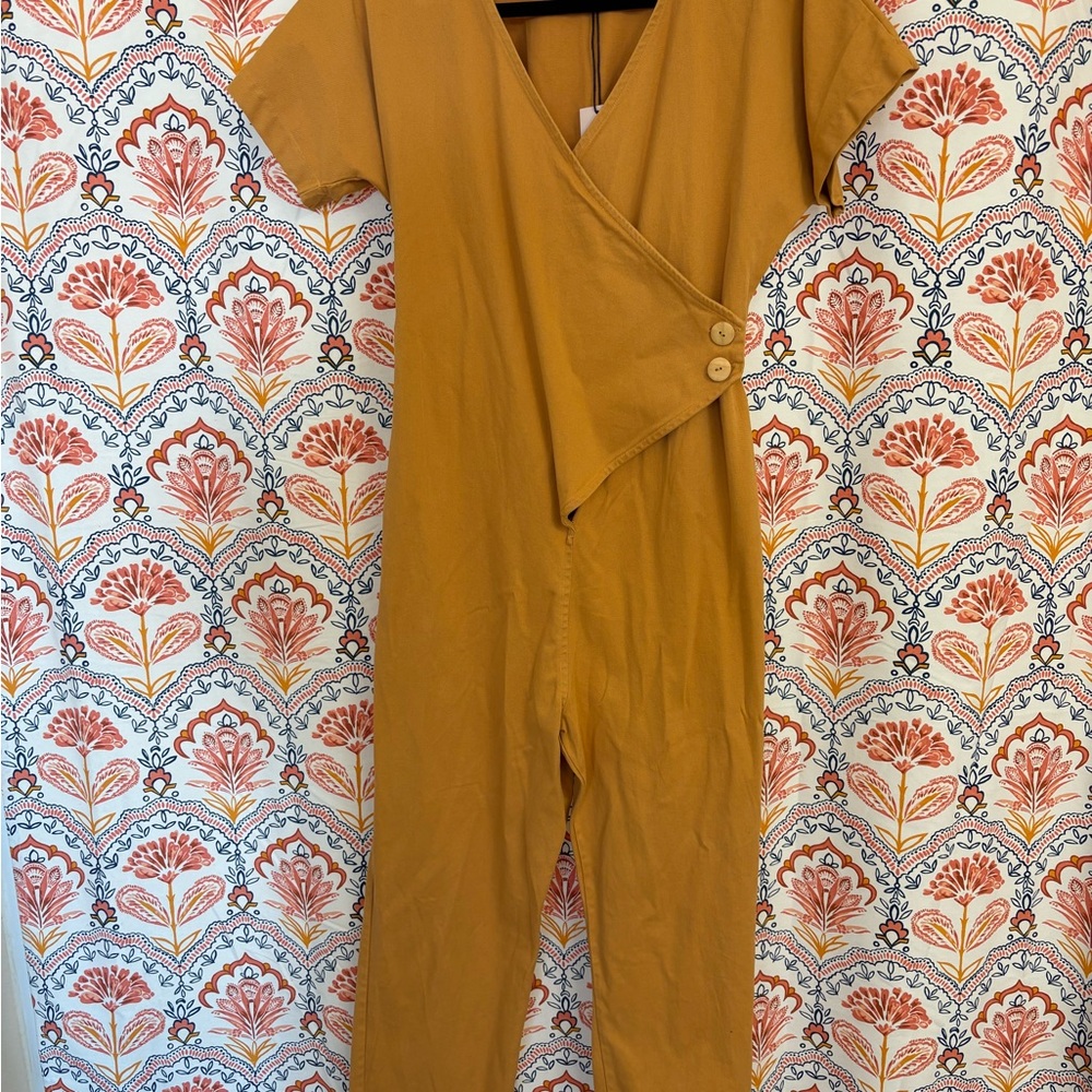 Mien Mustard Yellow Wrap Jumpsuit New w/tags